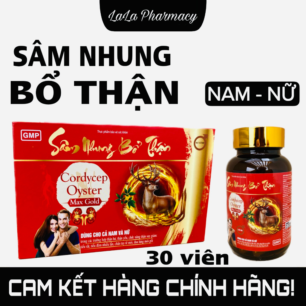 Sâm nhung bổ thận - Viên uống bổ thận nam và nữ Cordycep Oyster Max Gold