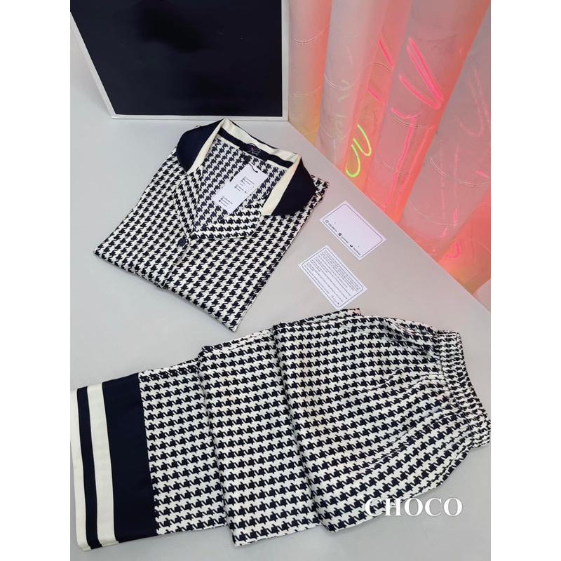 bộ lụa SAM - CHOCO cao cấp ko nhăn siêu đẹp bộ pijama ngắn tay quần dài bộ mặc nhà đẹp bộ ngủ lụa