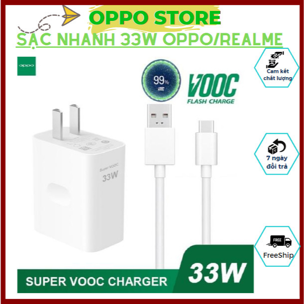 Sạc 33W Oppo/Realme,Bộ Sạc Chính Hãng Oppo/Realme, Sạc Nhanh Oppo/Realme 33W,65W, Củ và Cáp Sạc Nhanh Oppo/Realme BH 6Th