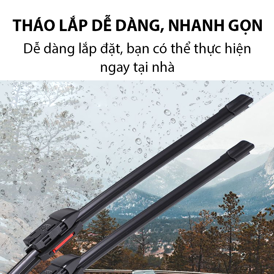 [HCM] Bộ gạt mưa lưỡi kép cao cấp ISUZU MU-X, thanh cần gạt nước mưa 2 lưỡi khung mềm đa năng,gạt kính ôtô MU-X luoikep