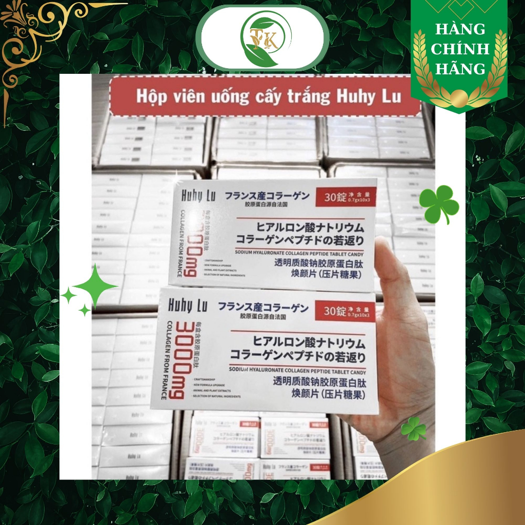 Viên Uống Collagen HuhyLu Pháp Đỏ Huhylu 3000mg France Viên Uống Hỗ Trợ Xóa Nếp Nhăn Hộp 30 Viên Nhật Bản
