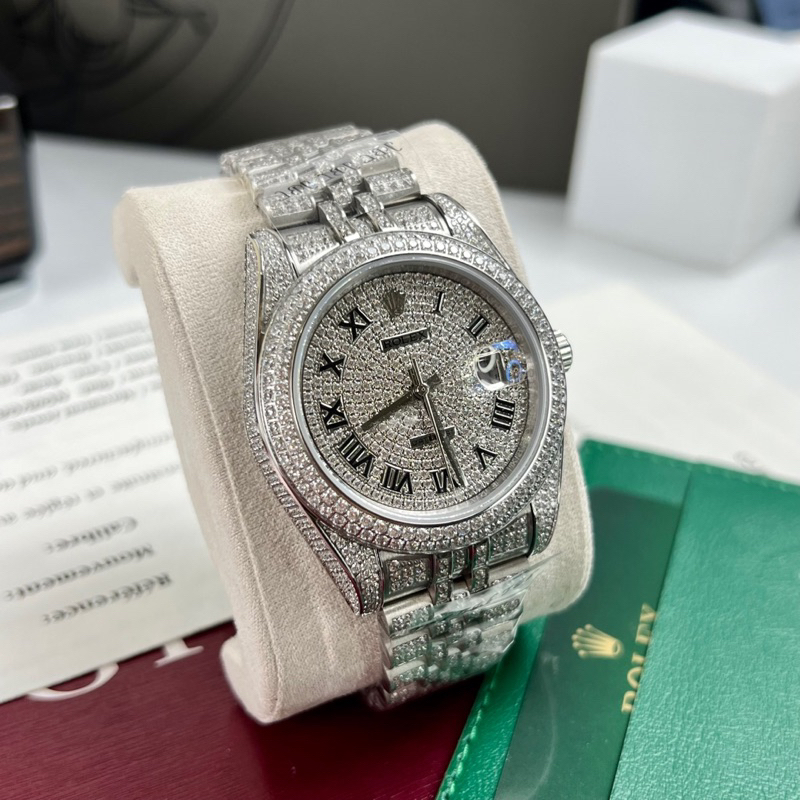 Đồng hồ nam Rolex Datejust full Diamond size 40mm máy cơ nhập khẩu Thuỵ Sỹ 3235 #5