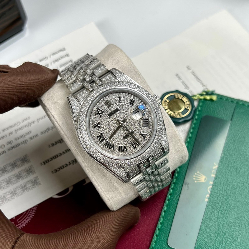 Đồng hồ nam Rolex Datejust full Diamond size 40mm máy cơ nhập khẩu Thuỵ Sỹ 3235 #6