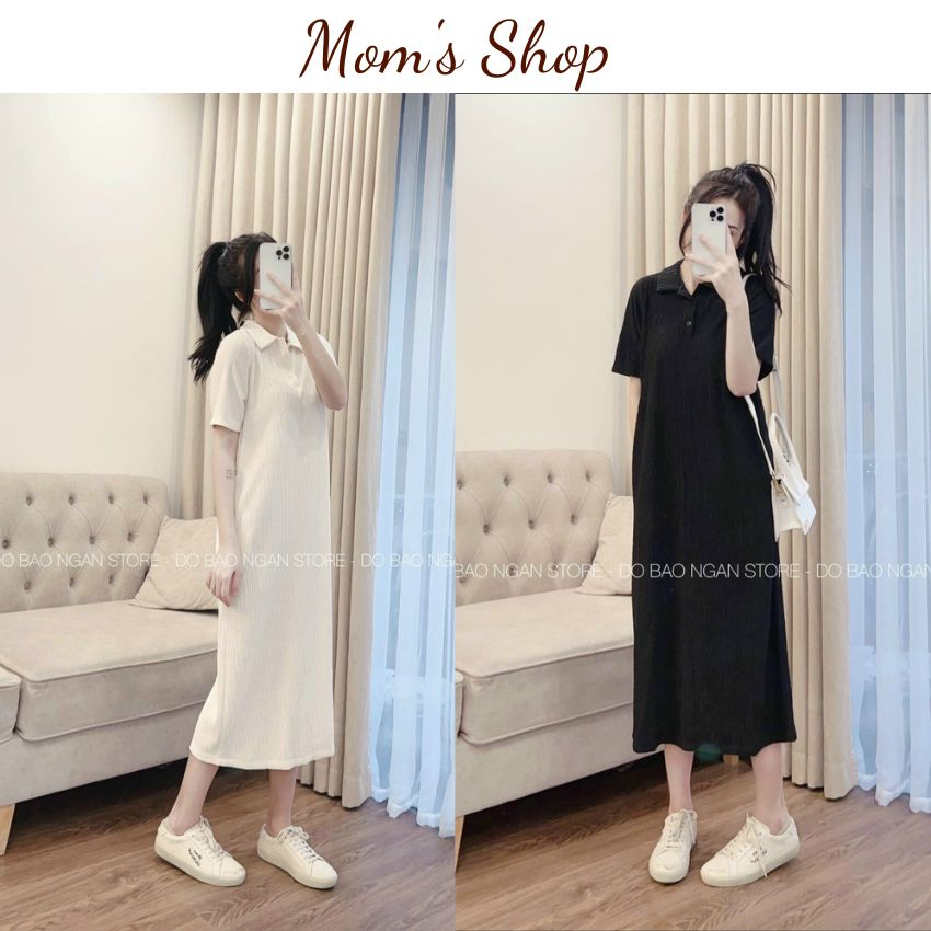 Váy bầu dáng suông basic 3 màu thun co giãn tốt - Mom's Shop - Đầm cho bà bầu mặc đi làm, đi chơi tiện lợi - ẢNH THẬT