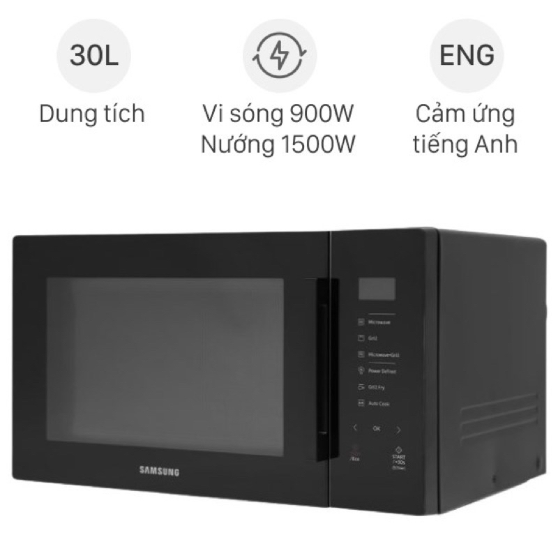 Lò vi sóng có nướng Samsung MG30T5018CK/SV 30 lít hàng 100% chính hãng