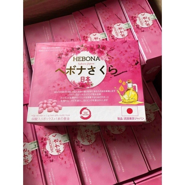 HEBONA Viên uống thơm cơ thể - Đẹp da - Chống lão hoá - Tăng cường sinh lý phụ nữ lọ 60v