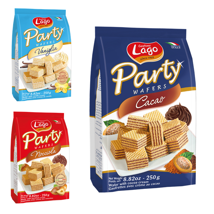Bánh xốp nhập khẩu nước Ý Gastone Lago, nhiều loại: hạt dẻ, socola cacao, vani, 250g