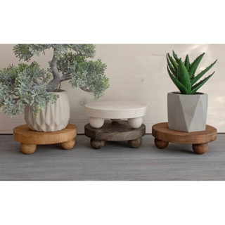 Giá kê chậu cây để bàn, gỗ tự nhiên, mặt tròn và mặt vuông 10, 15, 20cm