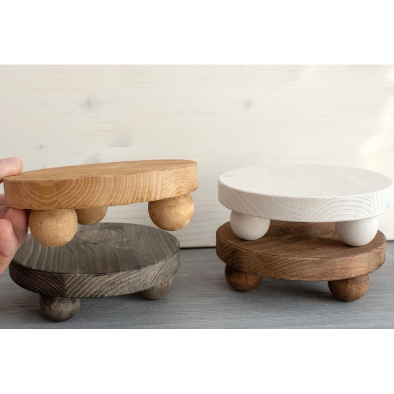 Giá kê chậu cây để bàn, gỗ tự nhiên, mặt tròn từ  10, 15, 20cm
