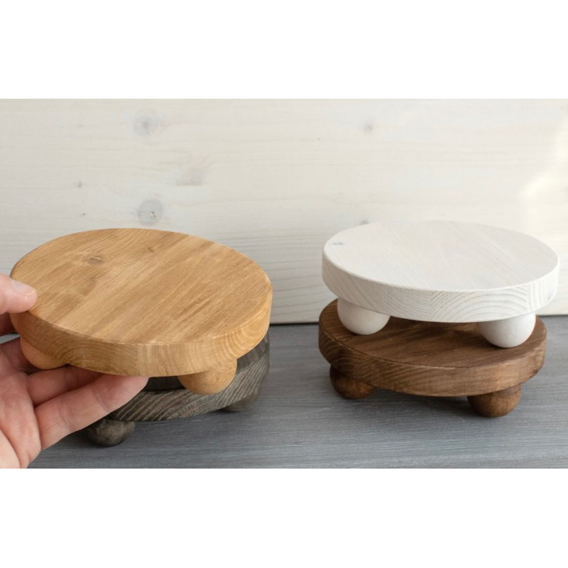 Giá kê chậu cây để bàn, gỗ tự nhiên, mặt tròn từ  10, 15, 20cm