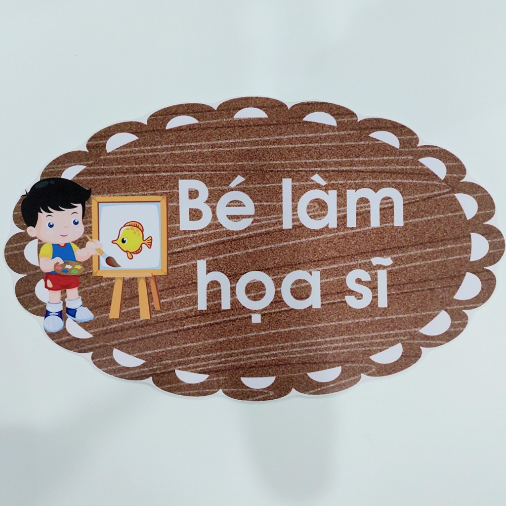 Bảng tên góc trang trí lớp học mầm non