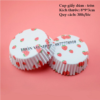 Cup giấy dúm - Tròn 300c/lốc [ Màu ngẫu nhiên ]