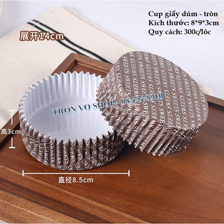Cup giấy dúm - Tròn 300c/lốc [ Màu ngẫu nhiên ]