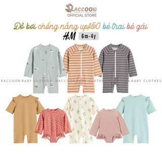 [2M-4Y | 6-17KG | H&M] Đồ bơi liền thân tay dài chống nắng thời trang chất tổ ong cao cấp xuất dư bé trai bé gái