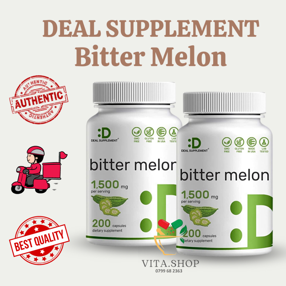 Deal Supplement Bitter Melon 1500mg - Viên uống mướp đắng hỗ trợ đường huyết cho người bệnh tiểu đường 200 viên