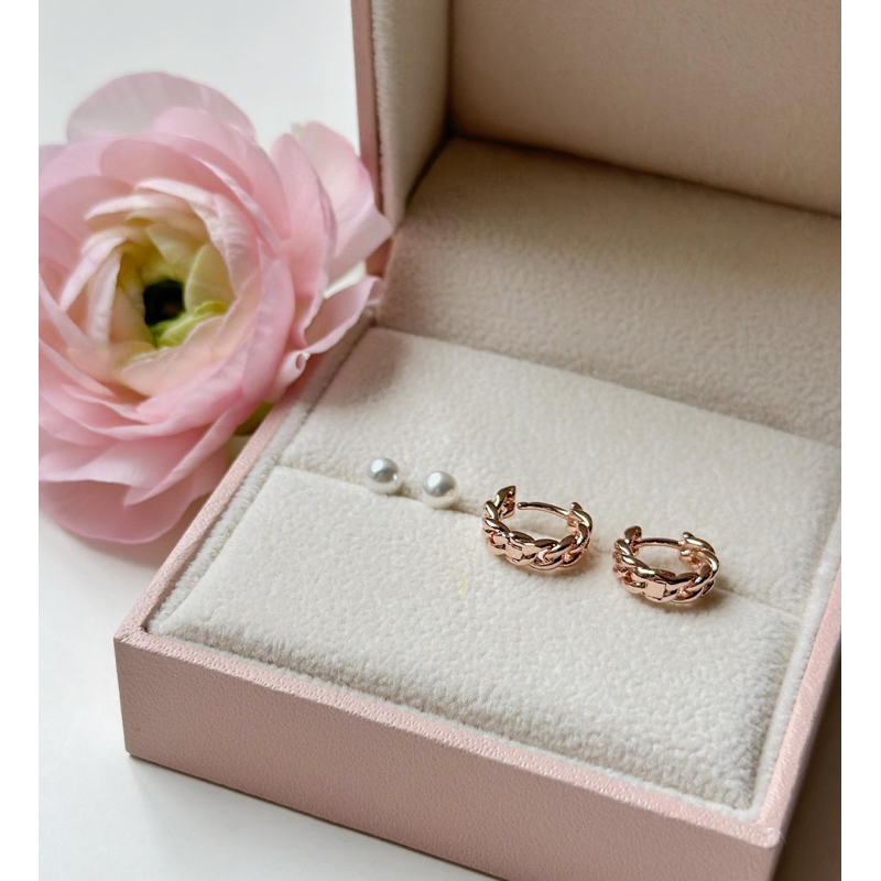 Ancafe.shop] Hoa tai, nữ, Hàn Quốc, đính đá, thanh lịch, tinh tế, tròn