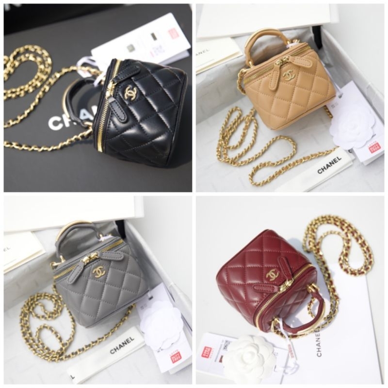 Túi xách nữ C.N quai xách kim loại sz10.5*8.5cm da thật 100% phom đẹp xịn chuẩn box nguyên seal