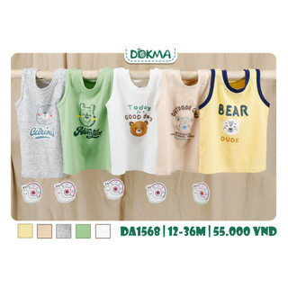 Áo ba lỗ bé trai hình gấu cotton