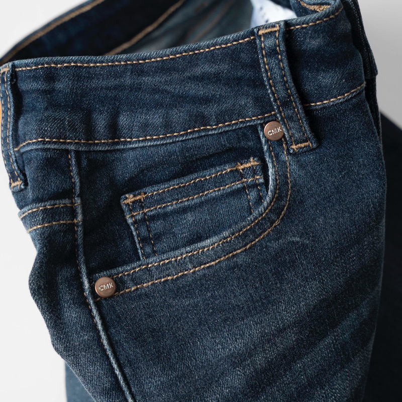 Quần jean loe CHICMONKI lưng cao, 2 màu - CMJ1527