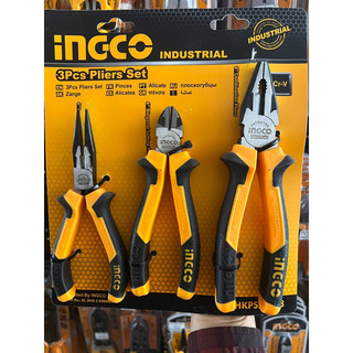 Bộ 3 kìm, kềm răng, cắt và nhọn, chất liệu bằng thép cr-v, đen bóng,chống gỉ, chịu lực chịu nhiệt tốt ingco hkps28318