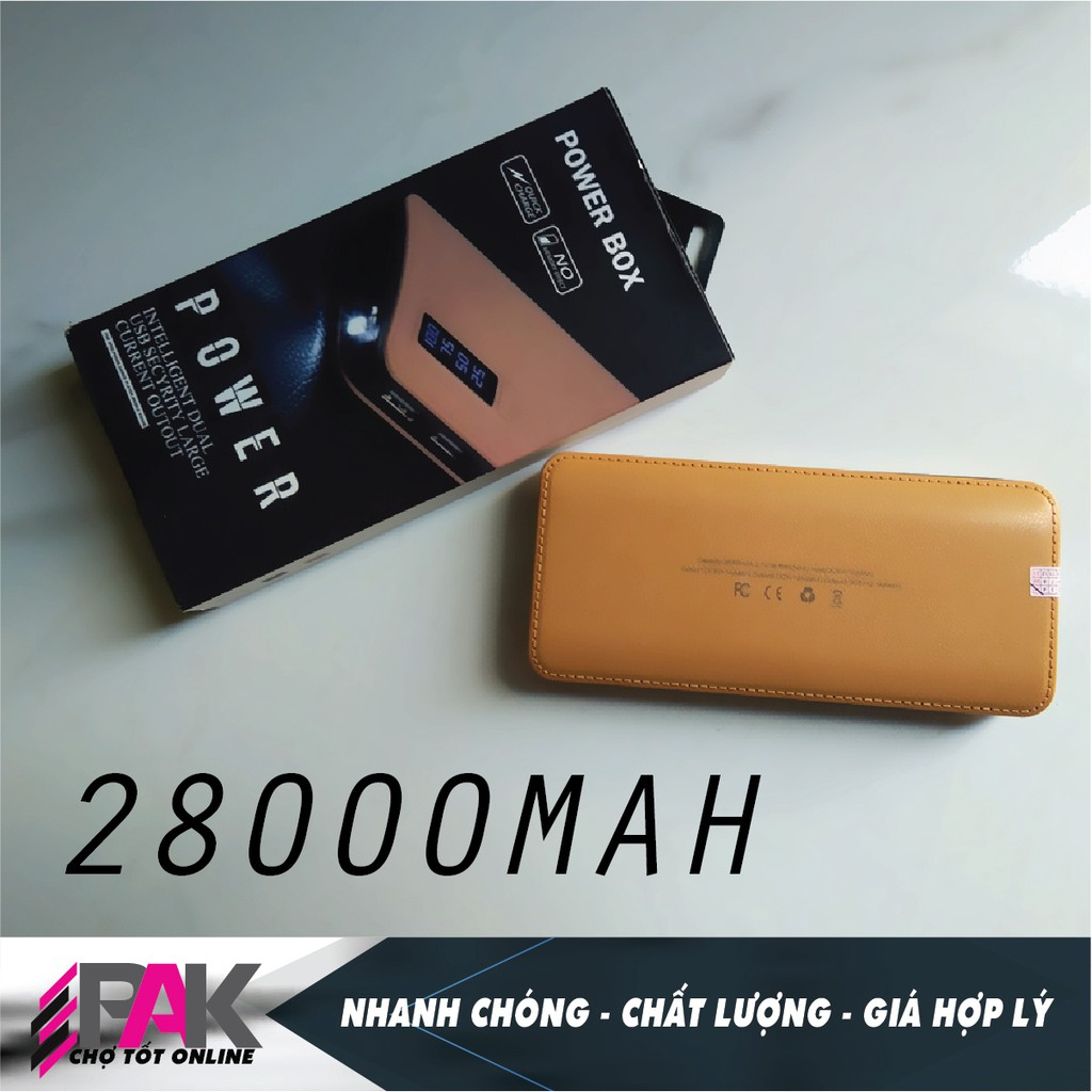 Sạc dự phòng 28000mah có led báo phần trăm và đèn pin chiếu sáng
