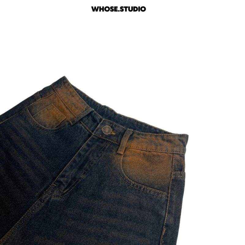 BROWN WHASH BAGGY JEANS quần jeans wash nâu 1001