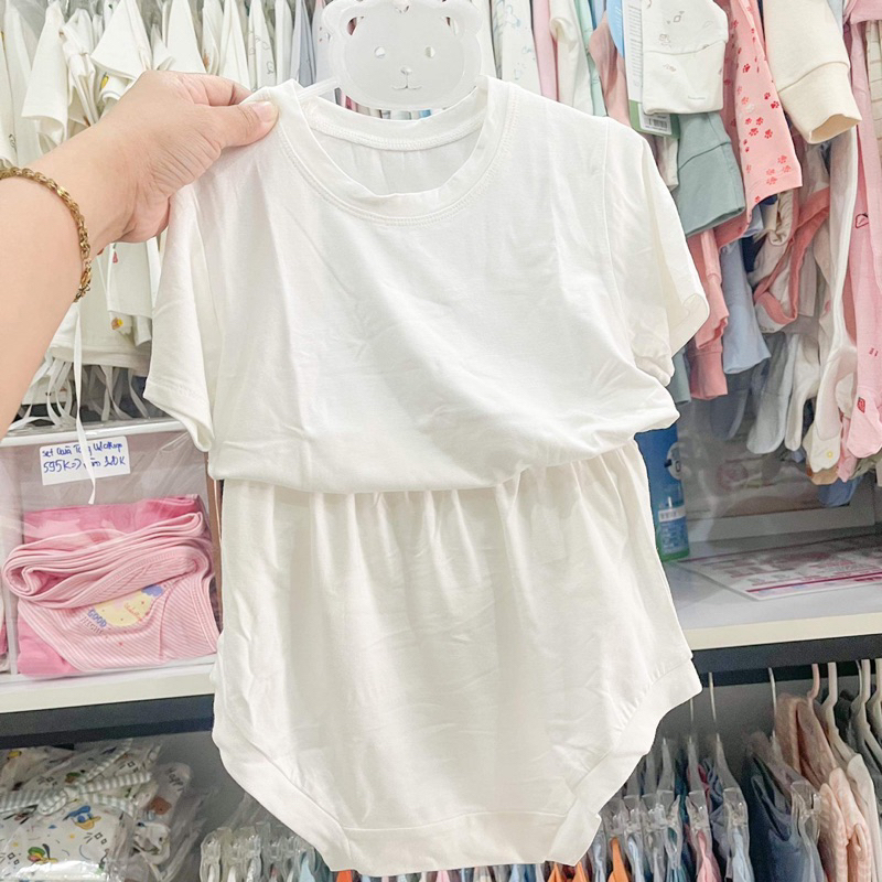 Bộ cộc tay sợi tre mềm mát cho bé 6-16kg