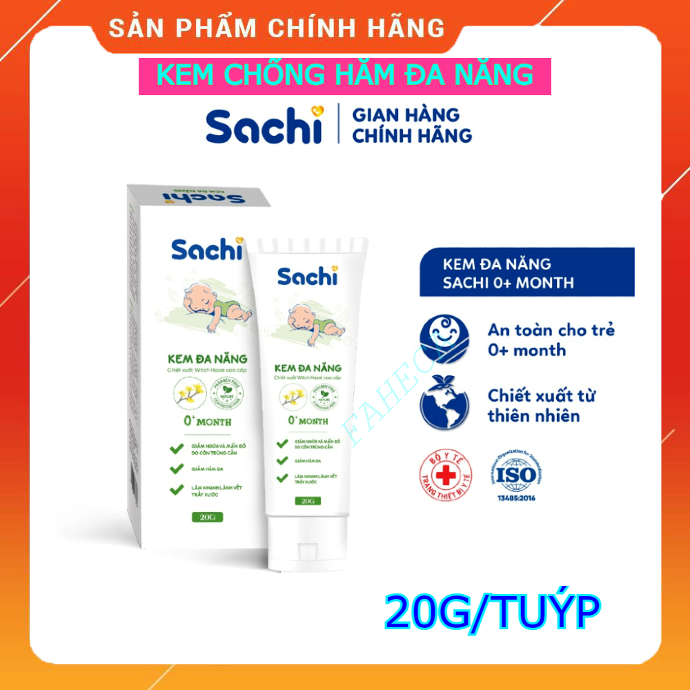 Kem đa năng SACHI Tuýp 20g, Kem chống hăm cho bé, Dưỡng Ẩm Làm Dịu Mát Da - Chính hãng
