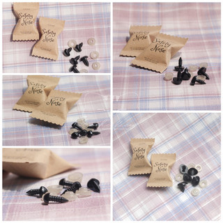 Set 5 cái mũi thú bông có chốt, đệm làm thú len amigurumi size 6x8mm-13x17mm