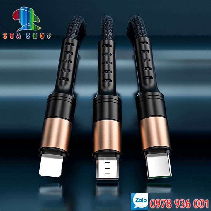 Cáp sạc Hoco đa năng cho điện thoại thông minh,máy tính bảng-tích hợp công nghệ sạc nhanh-Chân cắm Micro, TypeC, Litning