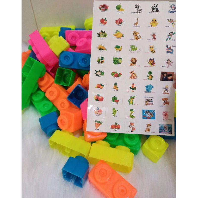 1 kí đồ chơi xếp hình,ghép hình cho bé, tặng miếng dán sticker