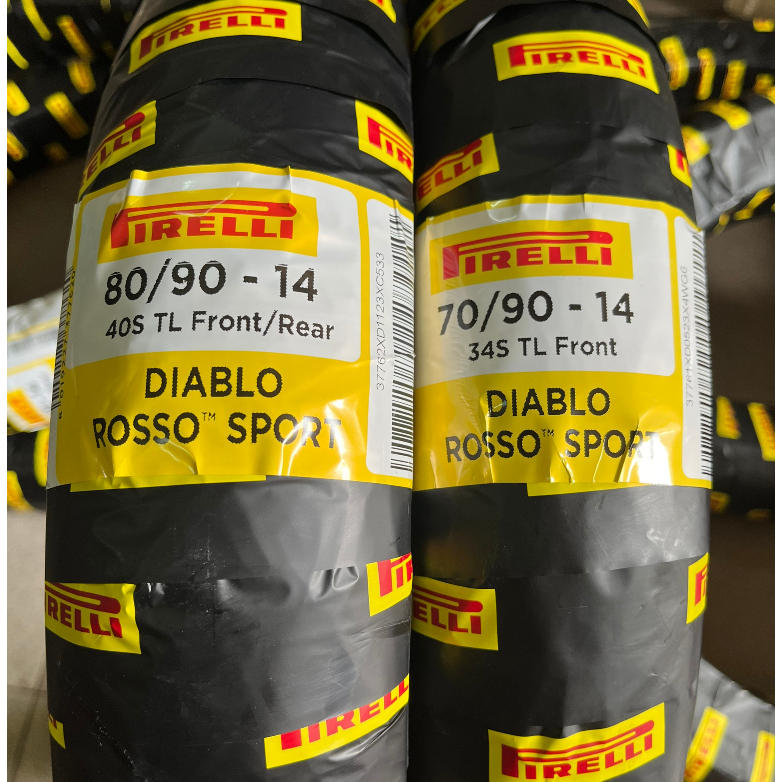 (70/90-14 & 80/90-14) Cặp vỏ Pirelli Diablo Rosso Sport 70/90-14 M/C 34S TL và 80/90-14 M/C 40S TL