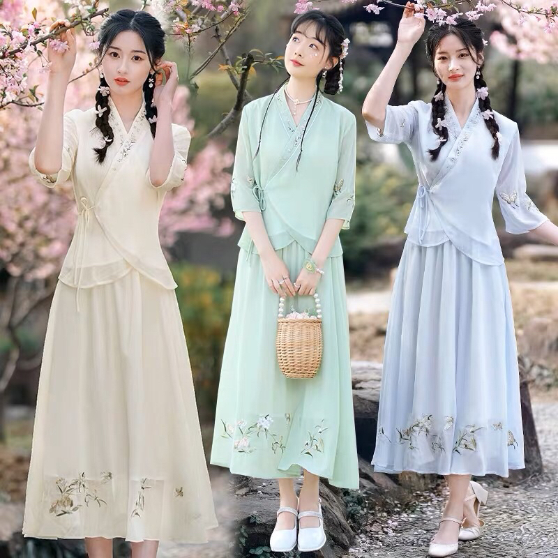 Áo kiểu trung hoa cổ trang hán phục pháp phục boho vintage thiền chay đi lễ chùa trà đạo đồng phục spa