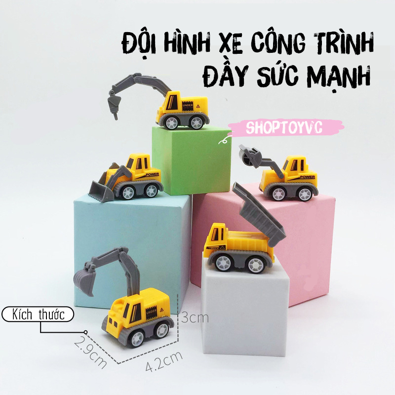 Xe Đồ Chơi Công Trình Mini Động Cơ Dây Cót