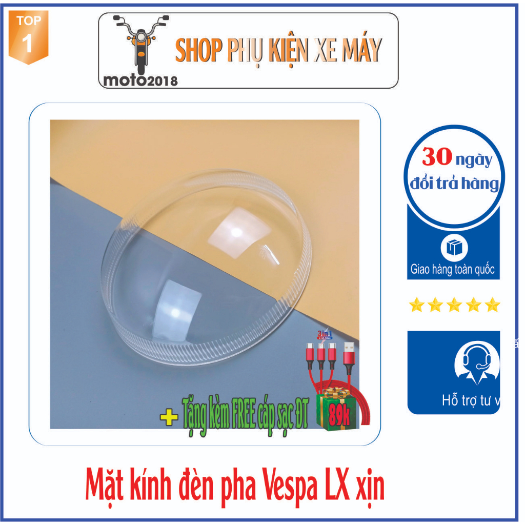Mặt kính đèn pha xe VESPA LX Nắp kính đèn pha xe Vespa LX - M306 -