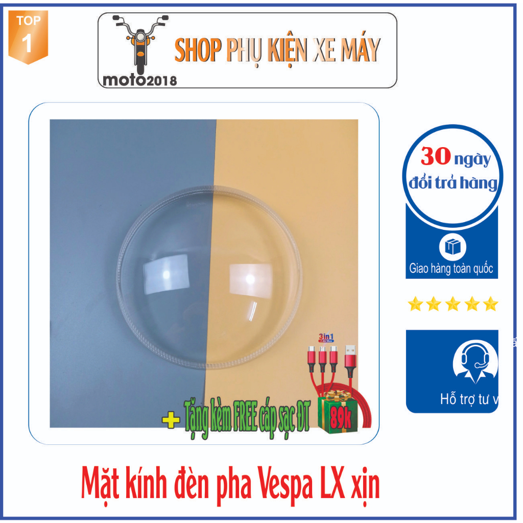 Mặt kính đèn pha xe VESPA LX Nắp kính đèn pha xe Vespa LX - M306 -