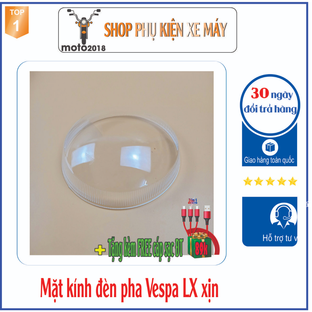 Mặt kính đèn pha xe VESPA LX Nắp kính đèn pha xe Vespa LX - M306 -