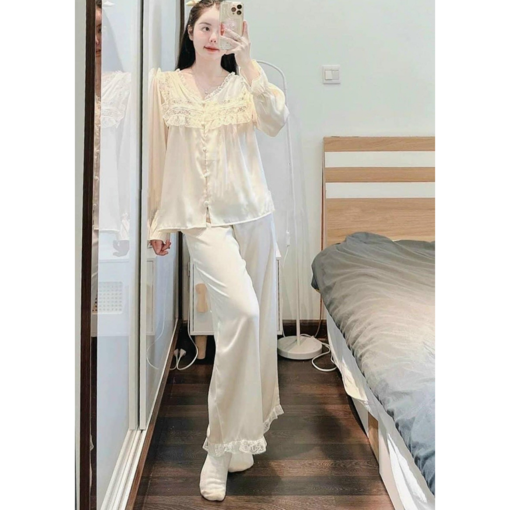 Đồ bộ nữ, pyjama nữ tiểu thư, dễ thương, đồ ngủ lụa latin thoáng mát, xưởng may đo thiết kế