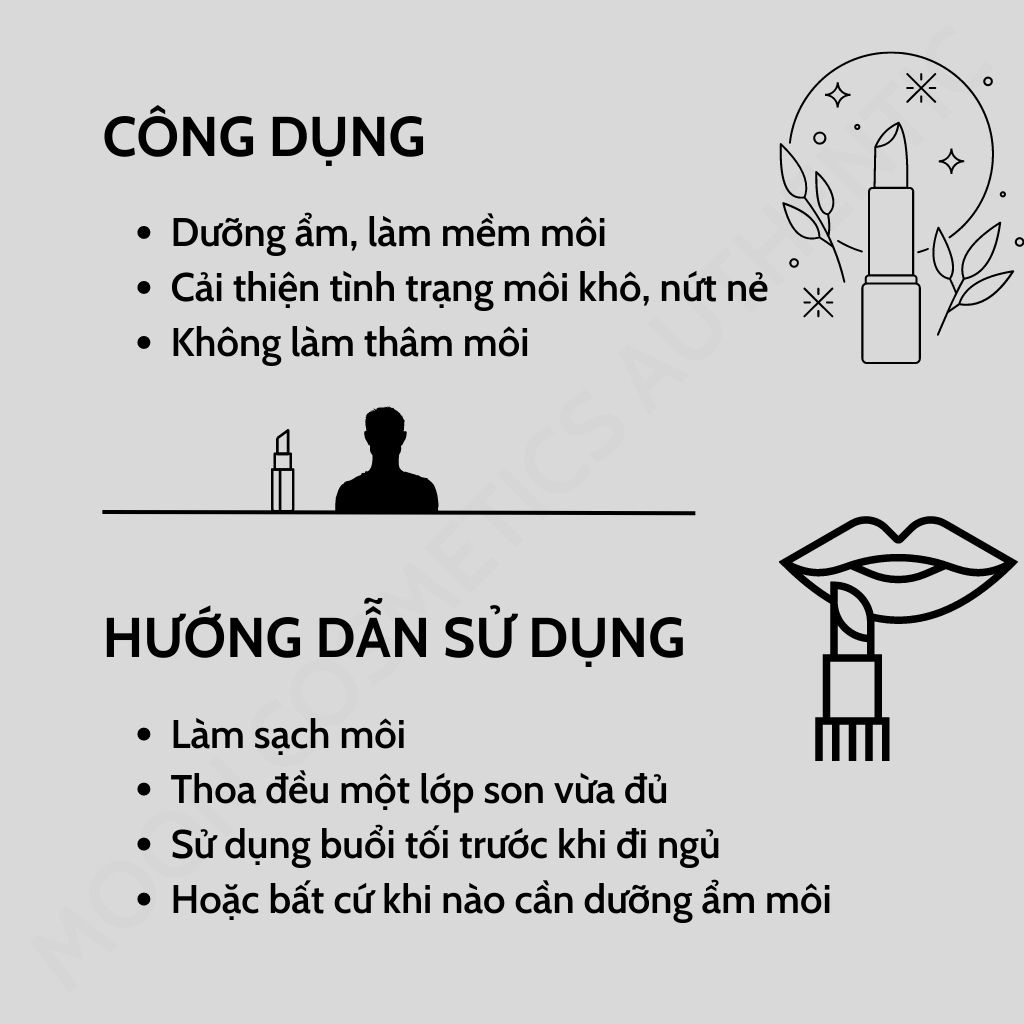 Son dưỡng môi cho nam Nerman Men in Black, 2 trong 1 dưỡng ẩm ngừa thâm môi, Cải thiện tình trạng môi khô nứt nẻ