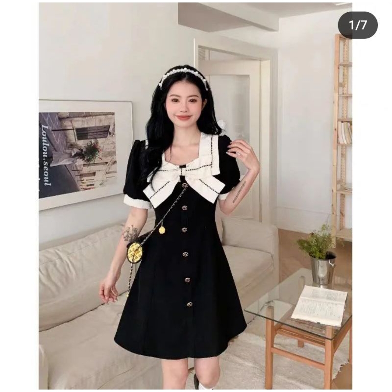(Order 20-25days) Đầm Nơ Ngắn Dài Bigsize
