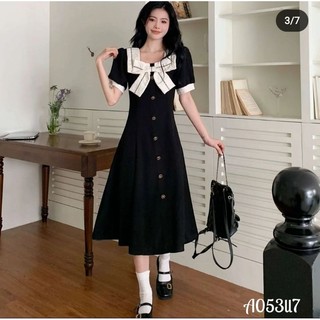 (Order 20-25days) Đầm Nơ Ngắn Dài Bigsize