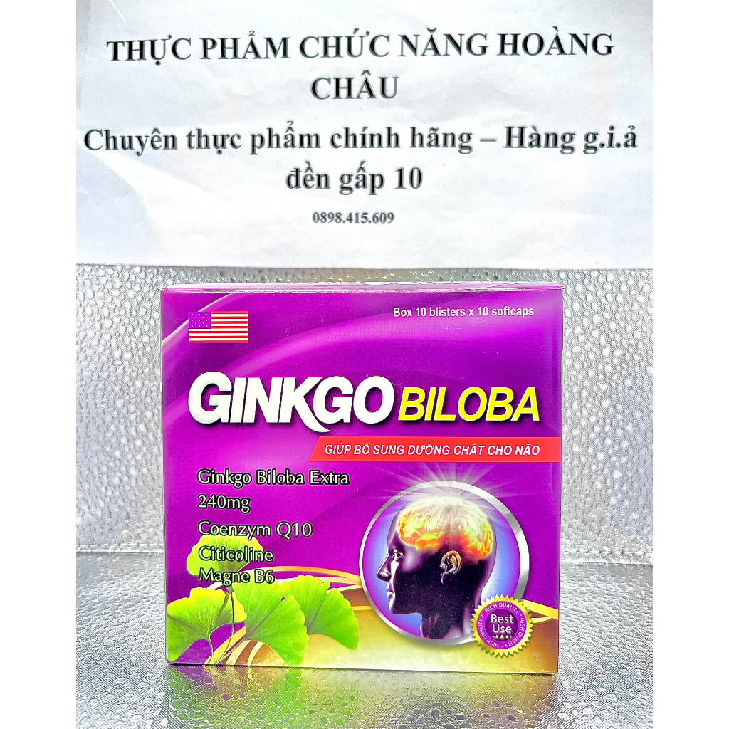 Bổ Não GINKGO BILOBA 240mg - Chứa GINKGO BILOBA EXTRA, Coenzym Q10 - Bổ Sung Dưỡng Chất Cho Não - Hộp 100 viên