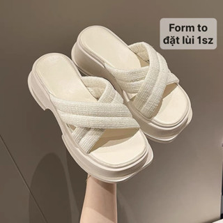 Dép nữ quai chéo đế xuồng quai Dạ Kim Tuyến(form to lùi 1sz)