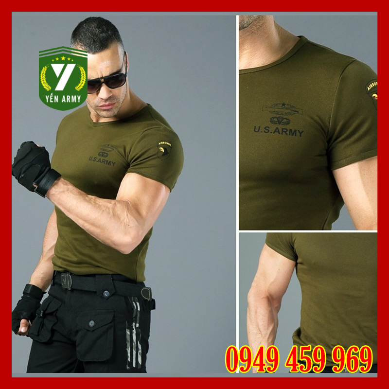 Áo Thun Lính Nam U.S.ARMY Phong Cách Lính Mỹ - Mã 005