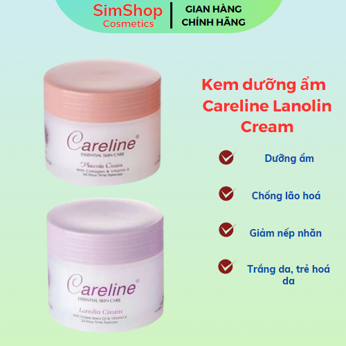 Kem dưỡng ẩm nhau thai cừu Careline Lanolin Cream Úc SimShop20 bổ sung Vitamin E duy trì độ sáng mịn cho da 100ml