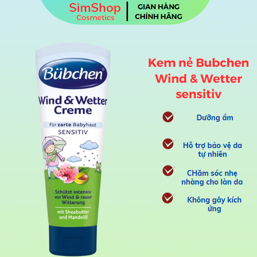 Kem nẻ Bubchen Wind & Wetter sensitiv dành cho bé 75ml simshop102