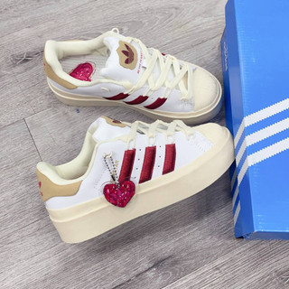 Giày Sneaker Super Star Bonega Đỏ Trái Tim Đế Cao hottrend 2023