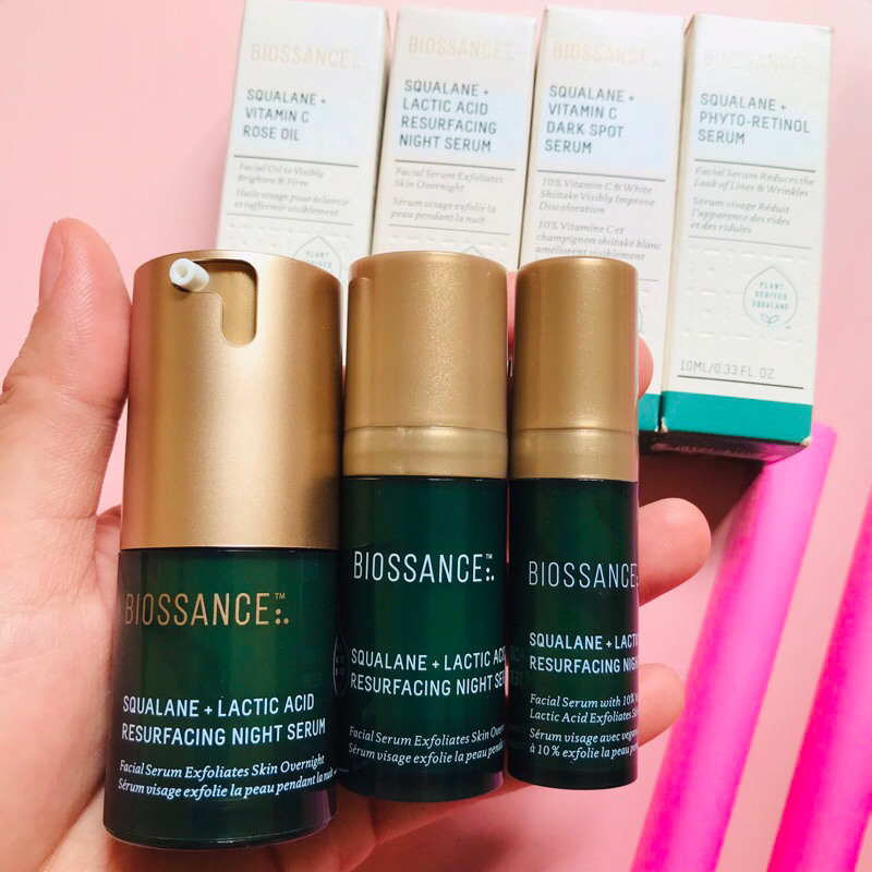 Tinh chất tái tạo, làm sáng và dưỡng ẩm da BIOSSANCE SQUALANE + LACTIC ACID RESURFACING NIGHT