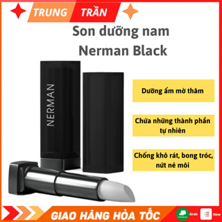 Son dưỡng môi cho nam Nerman Men in Black, 2 trong 1 dưỡng ẩm ngừa thâm môi, Cải thiện tình trạng môi khô nứt nẻ