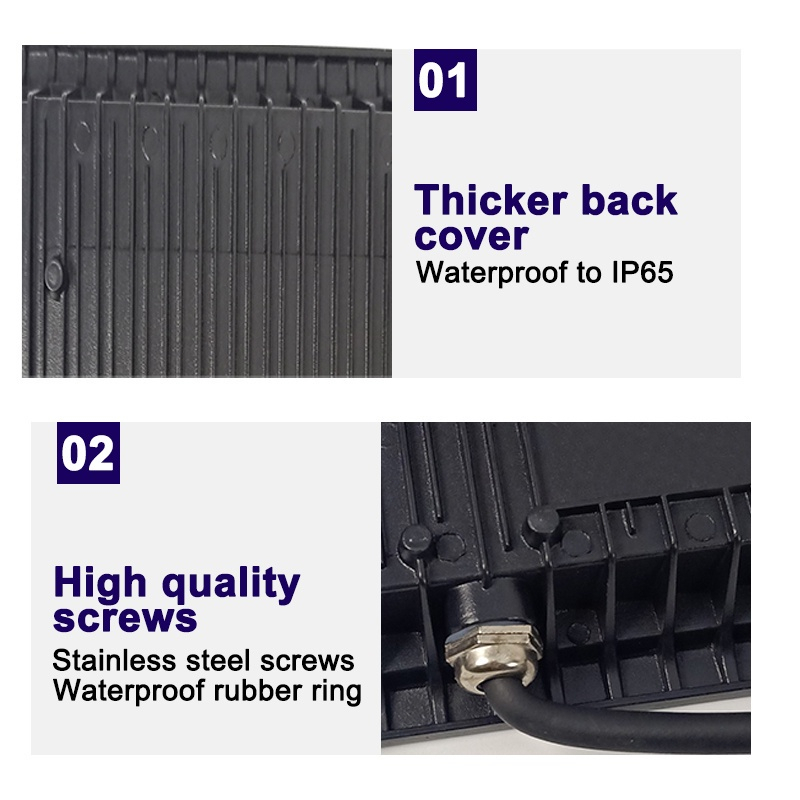 Đèn Led Pha 200W 300W ngoài trời, IP66 Chống thấm Đèn Hắt Sân Vườn Siêu Sáng, 220V